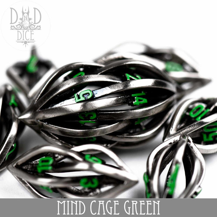 DND DICE Mind Cage Green - Metal Dice Set (Gift Box)