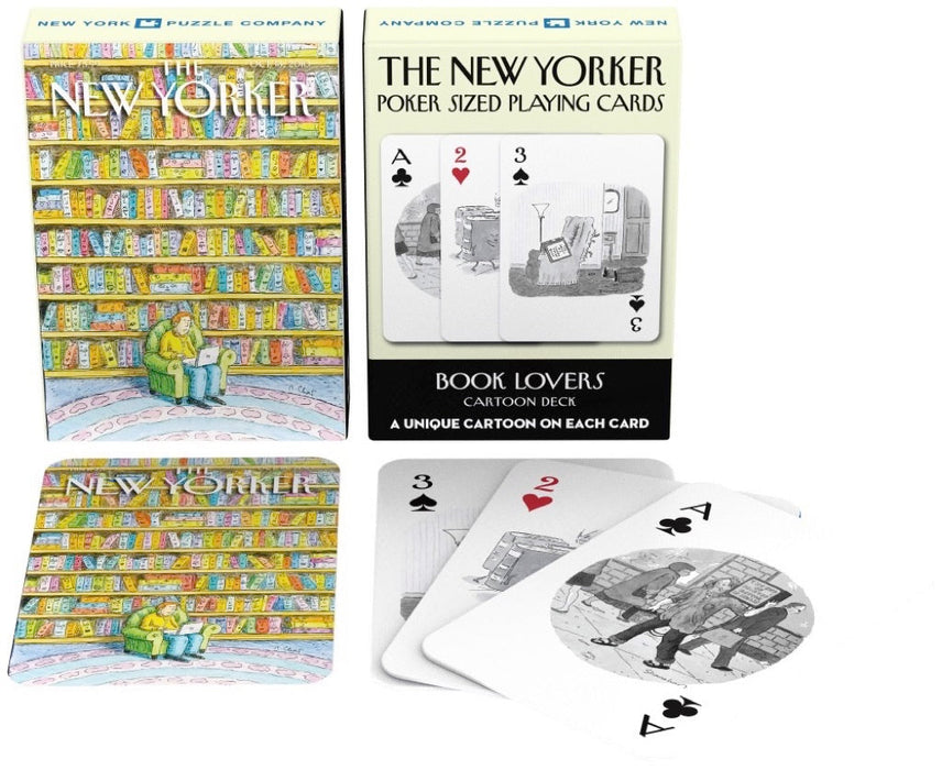 New York Puzzle Company Book Lover Cartoons Playing Cards