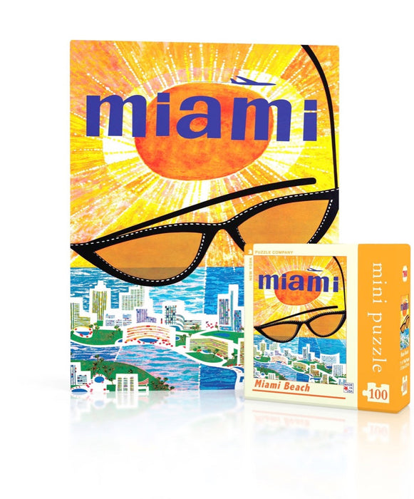 New York Puzzle Company Miami Beach Mini, 100 Piece Jigsaw Puzzle