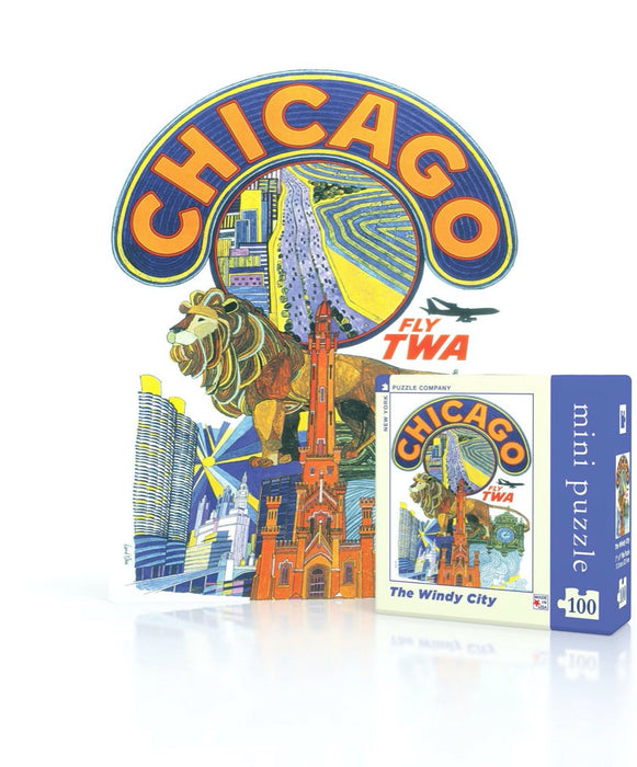 New York Puzzle Company The Windy City Mini, 100 Piece Jigsaw Puzzle