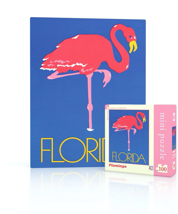 New York Puzzle Company Flamingo Mini, 100 Piece Jigsaw Puzzle