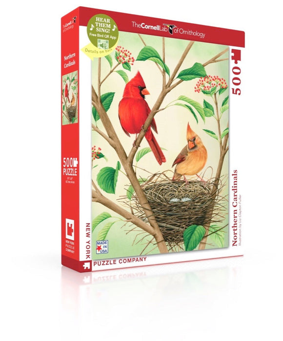 New York Puzzle Company Northern Cardinals, 500 Piece Jigsaw Puzzle