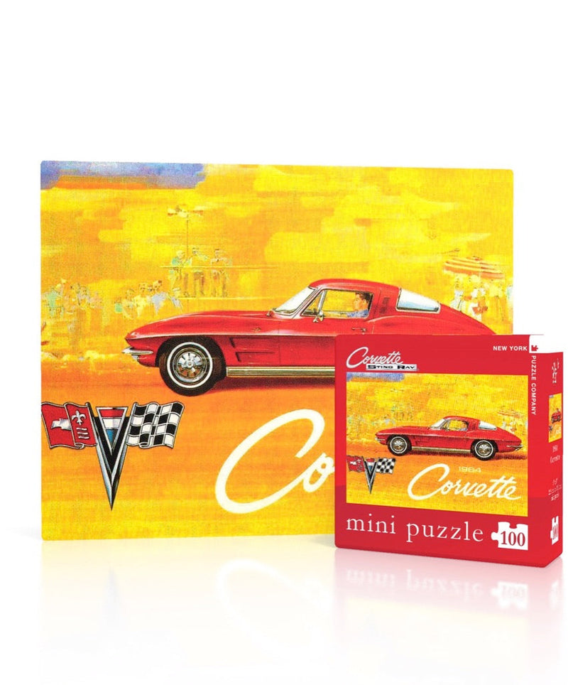 New York Puzzle Company 1964 Corvette Mini, 100 Piece Jigsaw Puzzle