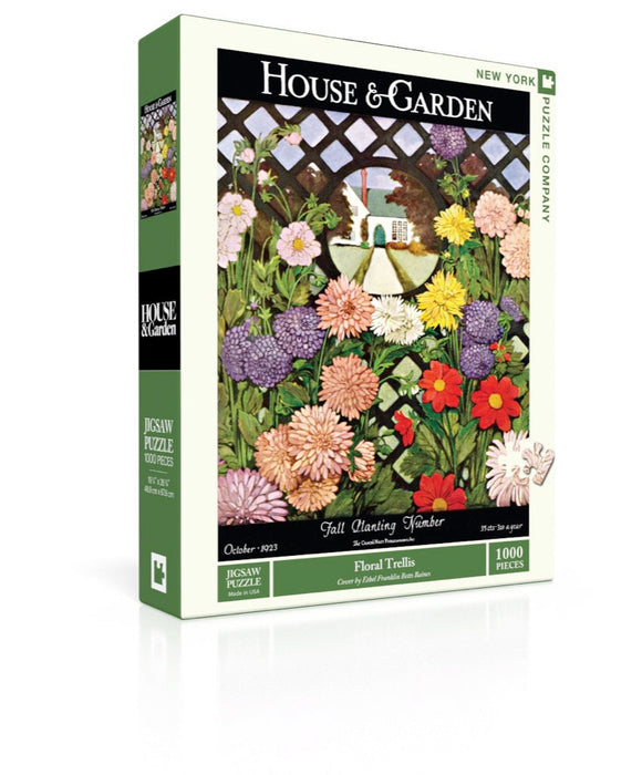 New York Puzzle Company Floral Trellis, 1000 Piece Jigsaw Puzzle