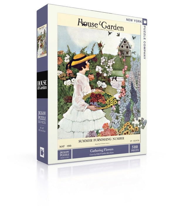 New York Puzzle Company Gathering Flowers, 500 Piece Jigsaw Puzzle