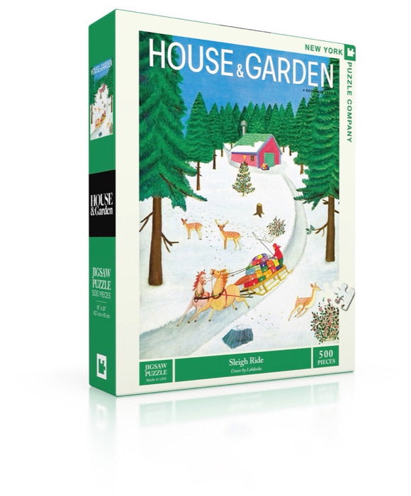 New York Puzzle Company Sleigh Ride, 500 Piece Jigsaw Puzzle