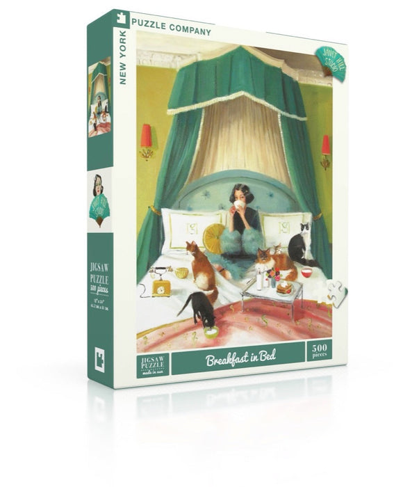 New York Puzzle Company Breakfast in Bed, 500 Piece Jigsaw Puzzle