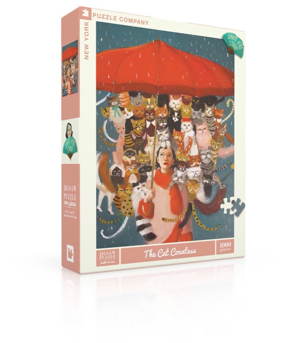 New York Puzzle Company The Cat Countess, 1000 Piece Jigsaw Puzzle