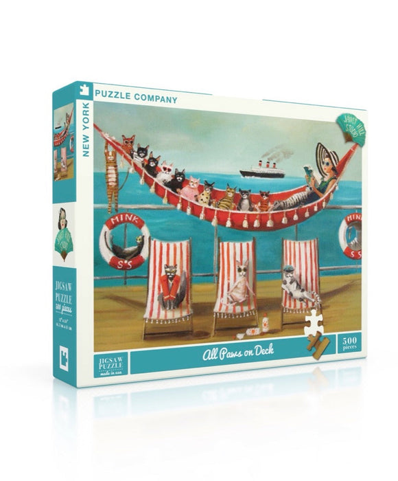 New York Puzzle Company All Paws on Deck, 500 Piece Jigsaw Puzzle
