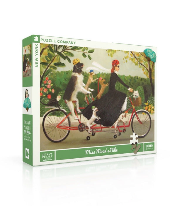 New York Puzzle Company Miss Moon's Bike, 1000 Piece Jigsaw Puzzle