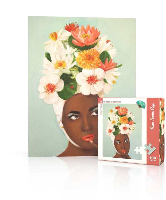 New York Puzzle Company New Swim Cap Mini, 100 Piece Jigsaw Puzzle