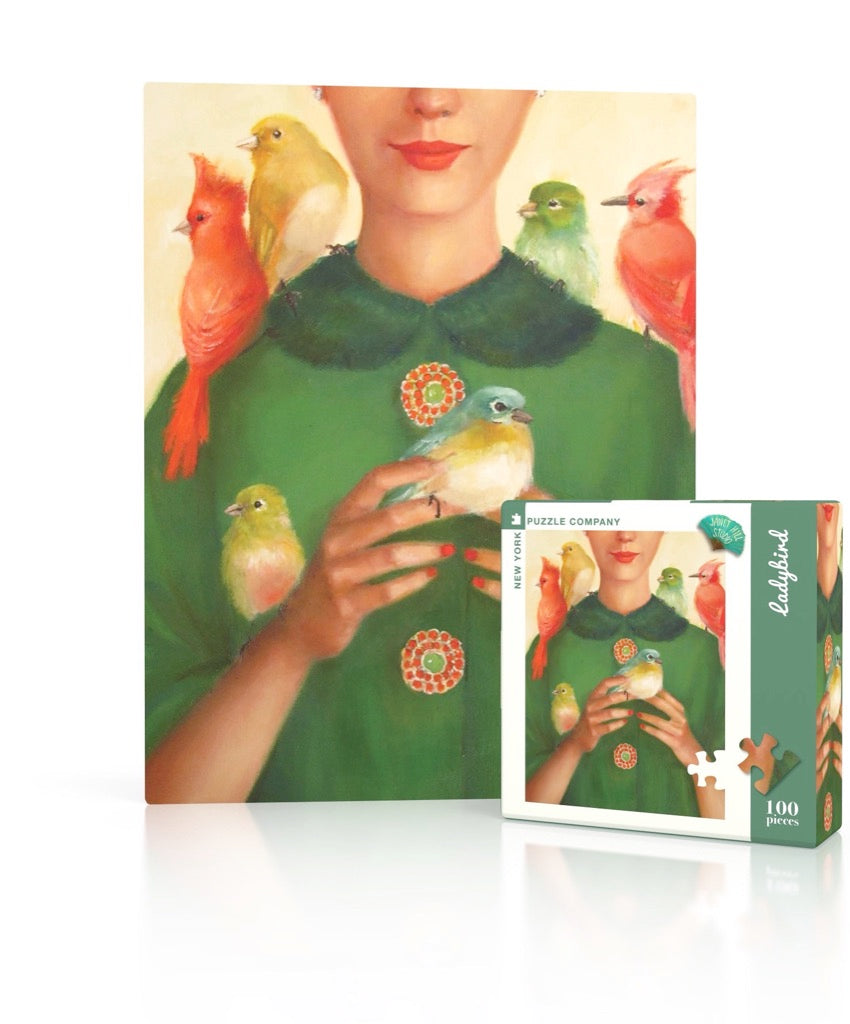 New York Puzzle Company Ladybird Mini, 100 Piece Jigsaw Puzzle — White