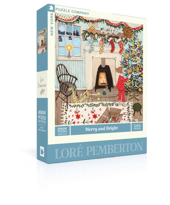 New York Puzzle Company Merry and Bright, 500 Piece Jigsaw Puzzle