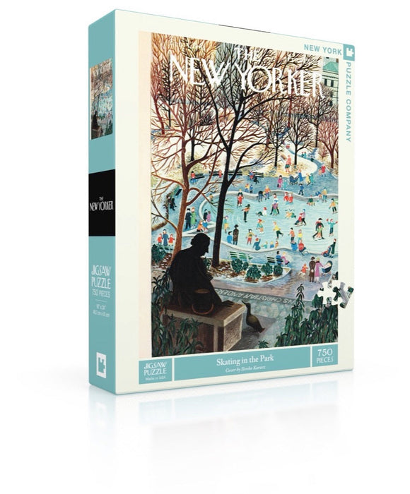 New York Puzzle Company Skating in the Park, 750 Piece Jigsaw Puzzle