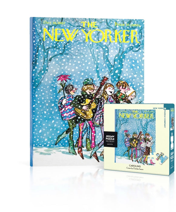 New York Puzzle Company Caroling Mini, 100 Piece Jigsaw Puzzle