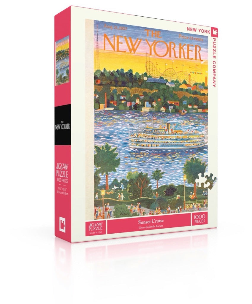 New York Puzzle Company Sunset Cruise, 1000 Piece Jigsaw Puzzle — White ...