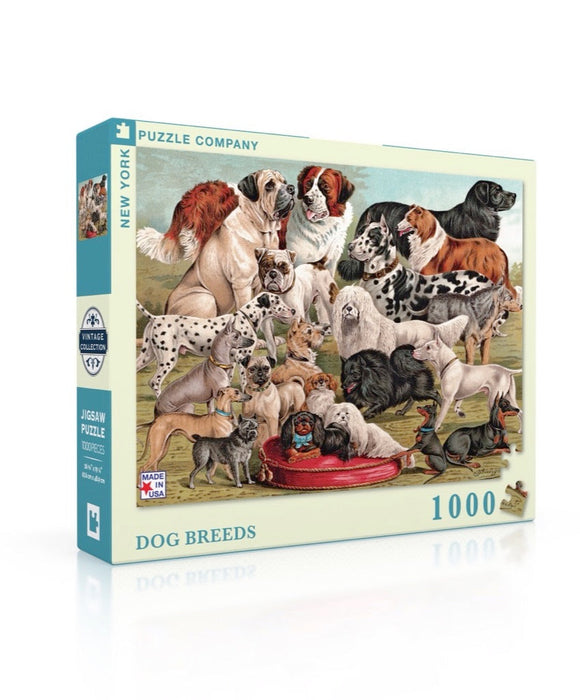 New York Puzzle Company Dog Breeds, 1000 Piece Jigsaw Puzzle