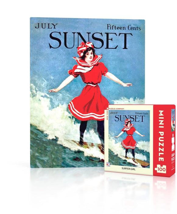 New York Puzzle Company Surfer Girl Mini, 100 Piece Jigsaw Puzzle