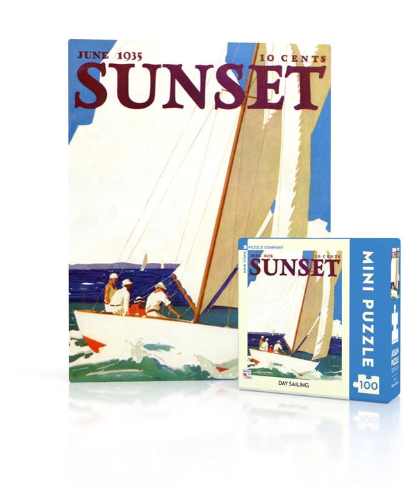 New York Puzzle Company Day Sailing Mini, 100 Piece Jigsaw Puzzle