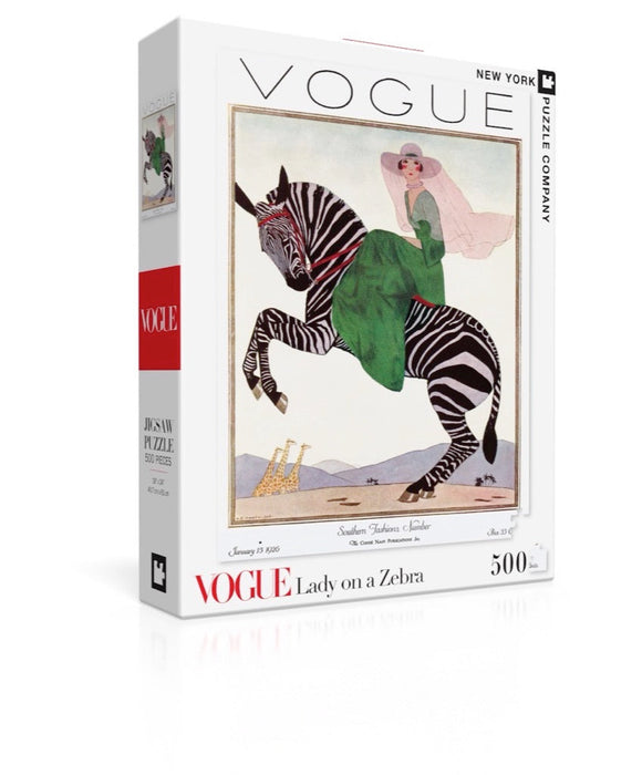 New York Puzzle Company Lady on a Zebra, 500 Piece Jigsaw Puzzle