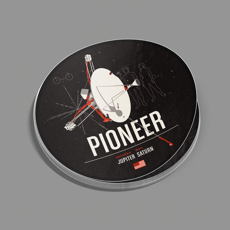 Chop Shop Studio Pioneer Sticker from the Historic Robotic Spacecraft Series