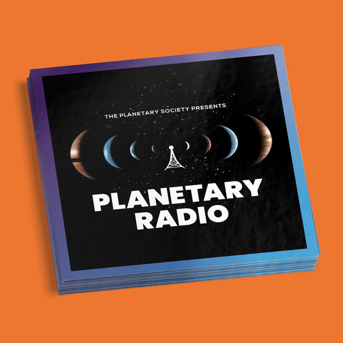 Chop Shop Studio Planetary Radio Square Sticker for The Planetary Society