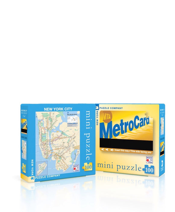 New York Puzzle Company New York Subway Map Mini, 100 Piece Jigsaw Puzzle