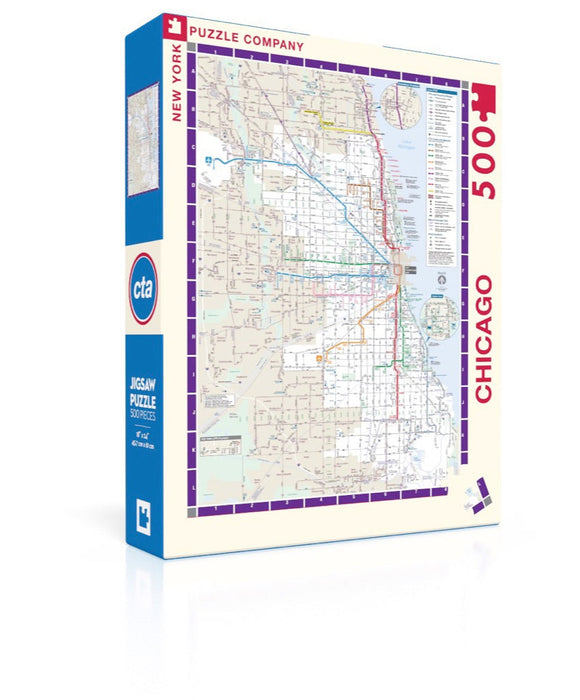 New York Puzzle Company Chicago Transit Map, 500 Piece Jigsaw Puzzle