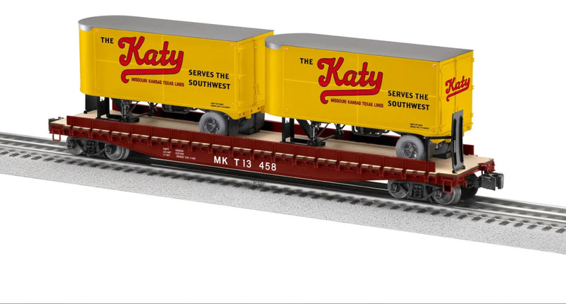 Lionel 2426720 O Gauge 50' TOFC Flatcar with Trailers MKT 13458