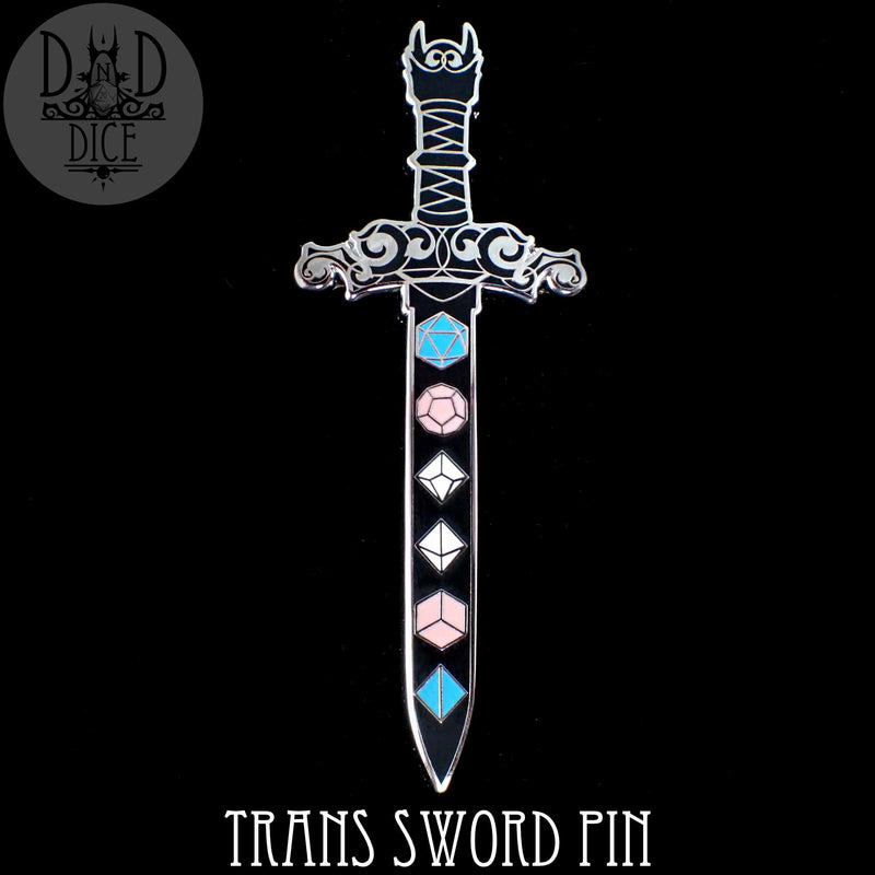 DND DICE Trans Sword Enamel Pin