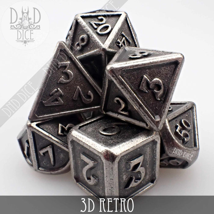 DND DICE 3D Retro Metal Dice Set