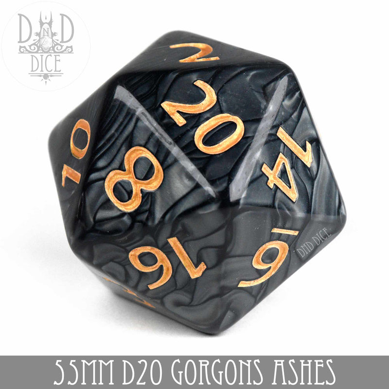 DND DICE 55mm D20 - Gorgons Ashes