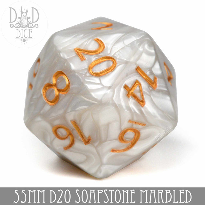 DND DICE 55mm D20 - Soapstone