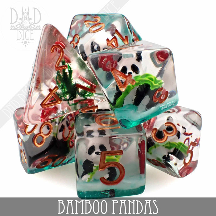 DND DICE Bamboo Pandas Dice Set