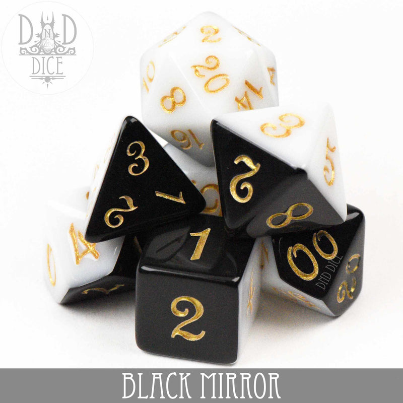 DND DICE Black Mirror Dice Set