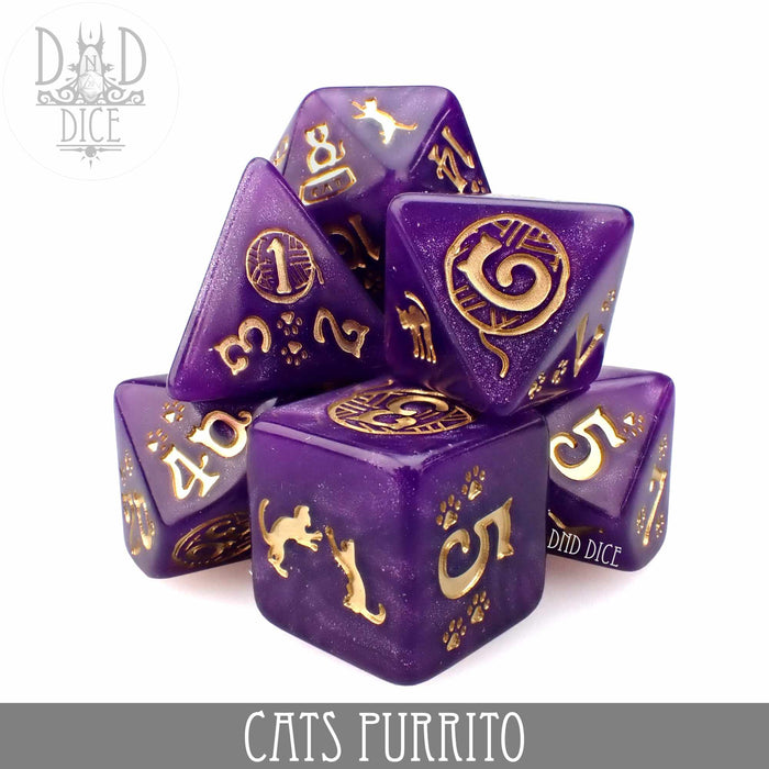 DND DICE Cats: Purrito Dice Set