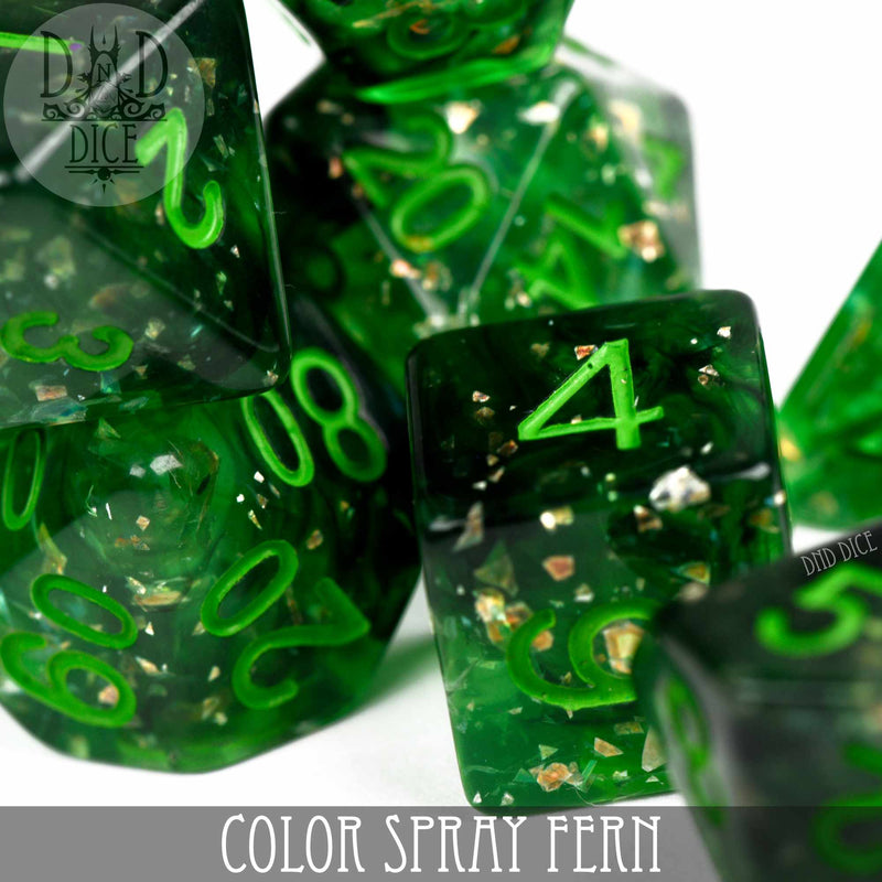 DND DICE Color Spray Fern Dice Set