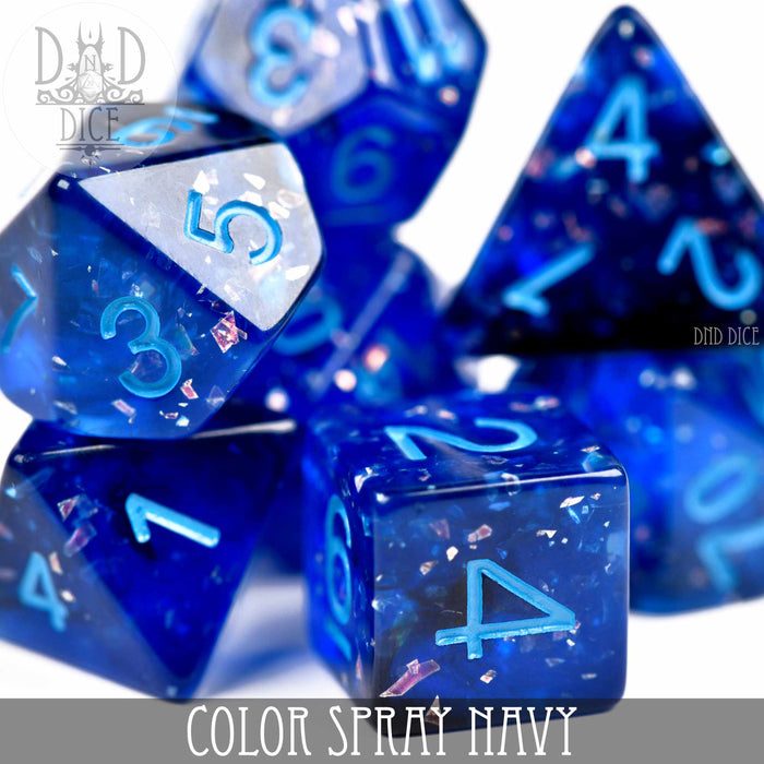 DND DICE Color Spray Navy Dice Set