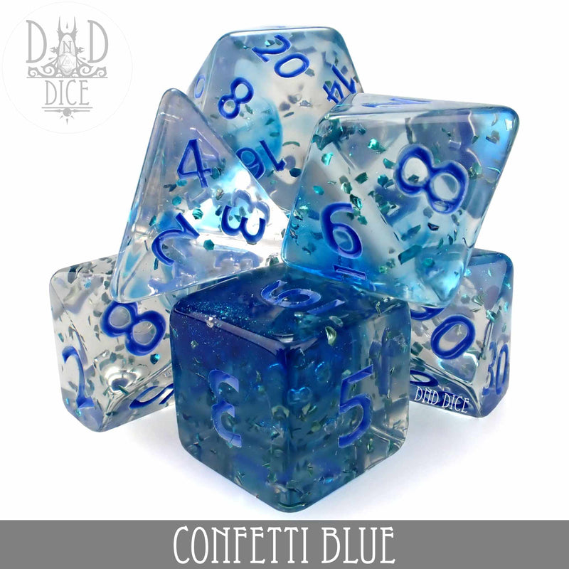 DND DICE Confetti Blue Dice Set