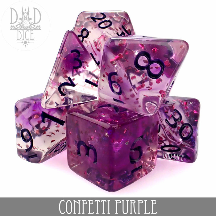 DND DICE Confetti Purple Dice Set