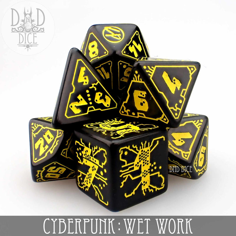 DND DICE Cyberpunk Wet Work Dice Set