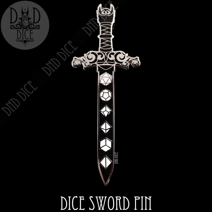DND DICE Dice Sword Enamel Pin