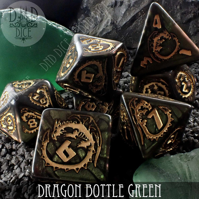 DND DICE Dragon Nephrite (Bottle Green) Dice Set