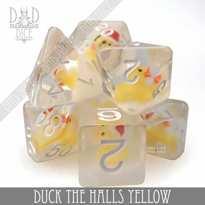 DND DICE Duck the Halls Yellow Dice Set