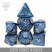 DND DICE Elven Cobalt & Silver Dice Set