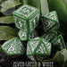 DND DICE Elven Green & White Dice Set