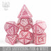 DND DICE Elven Shimmering Pink & White Dice Set