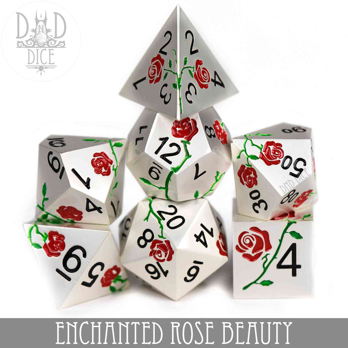 DND DICE Enchanted Rose: Beauty - Metal Dice Set