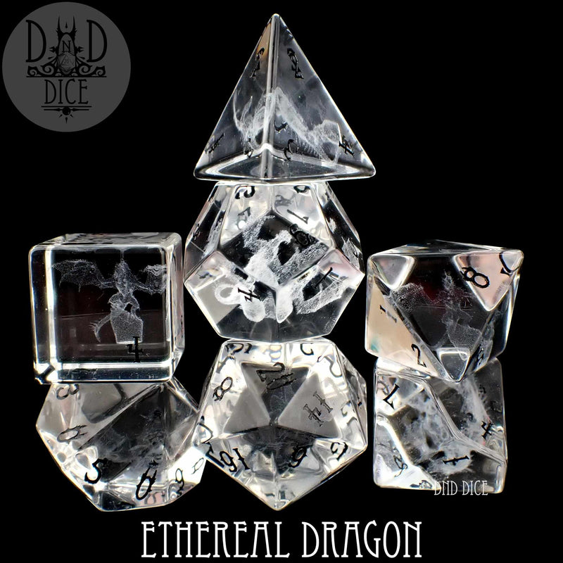 DND DICE Ethereal Dragon Glass Dice Set (Gift Box)