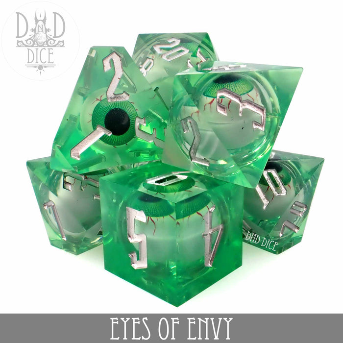 DND DICE Eyes of Envy Liquid Core Dice Set
